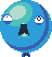 The blue balloon's appearance when threatened.