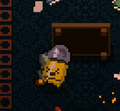 A Bullet Kin rushing out of cover to attack the player.