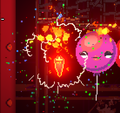 A balloon releasing confetti upon being popped. (Screenshot is from the Cultist Path, but applies nonetheless).