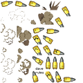 The Exit the Gungeon sprite sheet of the Sniper Shell, showing a secret message