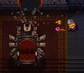 Bullet King's throne after his defeat while the Chancellor weeps in the corner.
