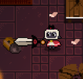 The Crusader's Blade in-game, held by The Lamb.