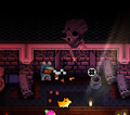 The corpse of The Horror found above the entrance to a secret room.